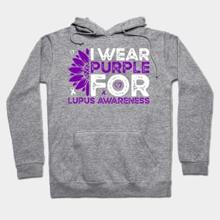 Lupus Awareness I Wear Purple for Lupus Sunflower Hoodie